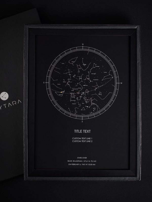 Glow In The Dark - Personalised Star Map Frame
