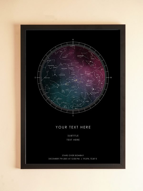 Space Black - Personalised Star Map Frame