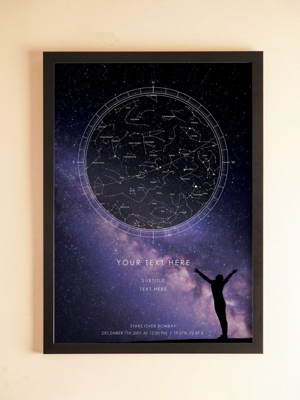 Milky Way Lady - Personalised Star Map Frame For Birthdays & Milestones